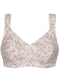 B&uuml;gelloser BH SuSa "BH ohne B&uuml;gel Prints", Damen, Gr. 120, Cup G, rot (rot, flowers), Obermaterial: 92% Baumwolle CO. 6% Polyamid PA. 2% Elasthan EL., BHs