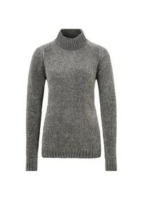 Longpullover oxmo "Pullover OXEstella", Damen, Gr. S, grau (pewter), Obermaterial: 100% Polyester PES., Pullover Longpullover