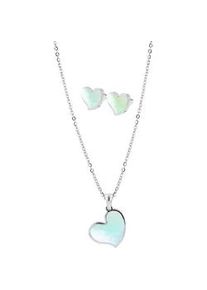 Adelia&acute;s Kette ohne Anh&auml;nger ADELIA ́S "Damen Halskette aus Edelstahl mit Perlmutt 45+5", silber, Halsketten, Damen, 50cm, Edelstahl, Ein Geschenk, das Freude macht