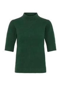 Strickfleece-Pullover oxmo "Strickpullover OXISIF", Damen, Gr. XS, gr&uuml;n (pineneedle), Obermaterial: 44% Polyester Pol. recyc.. 23% Polyacryl PAN. 22% Polyester PES. 5% Ziegenhaar HZ. 3% Wolle mw., Pullover