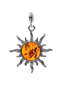 Kettenanh&auml;nger OSTSEE-SCHMUCK "- Sonne 30 mm - Silber 925/000 - Bernstein" Gr. 40, silber (silber 925, silberfarben, wei&szlig;), Schmuckanh&auml;nger, Damen, Silber 925 (Sterlingsilber), Kettenanh&auml;nger
