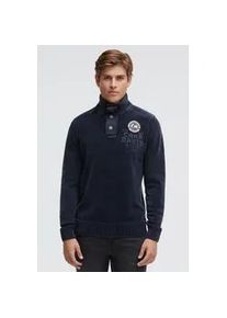 Troyer CAMP DAVID, Herren, Gr. 3XL, blau, Strick, Material: 100% Baumwolle, bedruckt, regular fit normal, hoch geschlossener Ausschnitt, eingesetzt Rippb&uuml;ndchen, Pullover Troyer, im Stone Washed Look