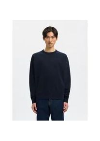 Sweatshirt Selected "SLHRELAXLUKE LS SWEAT CREW NECK NOOS", Herren, Gr. M, schwarz sapphire, angeraute Sweatware, Obermaterial: 100% Baumwolle, unifarben, regular fit normal, Rundhals, Rippb&uuml;ndchen, Sweatshirts Sweatshirt