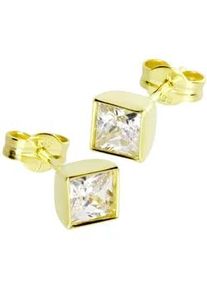 Paar Ohrstecker OSTSEE-SCHMUCK "- Anna 5x5 mm - Gold 333/000 - Zirkonia" Gr. 5, gold (gold 333, goldfarben, gelb), Ohrringe, Damen, Gelbgold 333
