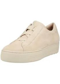 Plateausneaker Paul Green "Paul Green Halbschuhe Leder", Damen, Gr. 42, beige, Leder, Schuhe Plateausneaker