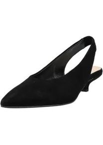 Slingpumps Gabor "Gabor Pumps Veloursleder", Damen, Gr. 39, schwarz, Veloursleder, Schuhe Slingpumps