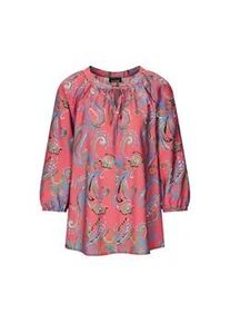 Schlupfbluse GOLDNER "Kurzgr&ouml;&szlig;e Viskosebluse mit Paisley-Muster", Damen, Gr. 22, rot (koralle, gemustert), Obermaterial: 90% Viskose CV. 10% Polyamid PA., figurumspielend, Blusen Schlupfbluse, B&auml;ndchen am Ausschnitt