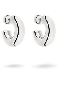 Paar Creolen Liebeskind Berlin "Schmuck Geschenk Edelstahl Ohrringe Steel Ball", edelstahlfarben, Ohrringe, Damen, 31mm, Edelstahl