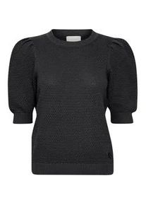 Strickfleece-Pullover oxmo "Strickpullover OXMicha", Damen, Gr. S, schwarz, Obermaterial: 100% Baumwolle CO., Shirts