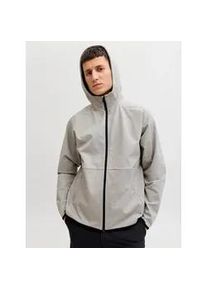 Jack & Jones Sweatshirt JACK & JONES "JJEBASE SWEAT ZIP HOOD SN", Herren, Gr. S, light grau melange, angeraute Sweatware, Obermaterial: 75% Polyester, 21% Baumwolle, 4% Elasthan, meliert, Sweatshirts Sweatshirt, mit Kaputze