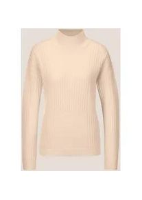 Madeleine Mode Longpullover MADELEINE "Pullover Stehkragen-Pullover aus Schurwolle", Damen, Gr. 44/46, wei&szlig; (wollwei&szlig;), Obermaterial: 100% Schurwolle WV., Modern, normal, Pullover Longpullover