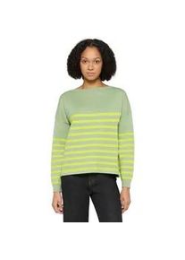 Strickpullover Cartoon "Damen mit U-Boot-Ausschnitt", Damen, Gr. 44, gr&uuml;n, gelb, Obermaterial: 55% Viskose, 30% Polyester, 15% Polyamid, oversize normal, Rundhals, Pullover Strickpullover