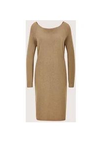 Madeleine Mode Strickkleid MADELEINE "Strickkleid Elegantes Kleid mit abnehmbarem Kragen", Damen, Gr. 48, N-Gr, beige (cappuccino, melange), Obermaterial: 50% Schurwolle WV. 40% Baumwolle CO. 10% Polyamid PA., Modern, figurbetont, Kleider Strickkleid, Abnehmbarer Kragen