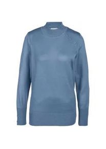 Strickpullover GOLDNER "Kurzgr&ouml;&szlig;e Kurzgr&ouml;&szlig;e - Pflegeleichter Pullover mit Stehbundkragen", Damen, Gr. 24, blau, Obermaterial: 100% Polyacryl PAN., Rippe, Pullover Strickpullover, Mit liebevollen Details gearbeitet