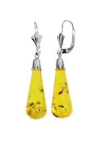 Paar Ohrh&auml;nger OSTSEE-SCHMUCK "- Pampel 24 x 9 mm - Silber 925/000 - Bernstein" Gr. 45, silber (silber 925, silberfarben, wei&szlig;), Ohrringe, Damen, Silber 925 (Sterlingsilber)