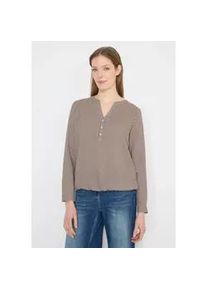 Langarmbluse Cecil, Damen, Gr. XXL (46), urban taupe, Stoff, 100% Viskose, gestreift, normal normal, Rundhals, B&uuml;ndchen, Blusen, aus softer Viskose