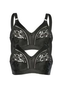 Sassa Mode Soft-BH SASSA "2er Pack Soft BH ohne B&uuml;gel Basic", Damen, Gr. 100, Cup C, schwarz (schwarz schwarz), Obermaterial: 92% Polyester PES. 8% Elasthan EL., BHs Soft-BH