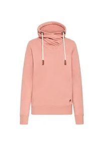 Longpullover oxmo "Sweatshirt OXMILLE", Damen, Gr. XL, braun (cameo braun melange), Obermaterial: 55% Polyester PES. 45% Baumwolle CO., Pullover Longpullover