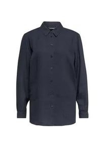 Langarmbluse GOLDNER "Bequeme Damen Businessbluse", Damen, Gr. 44, blau (marine), Obermaterial: 100% Leinen LI., normal, Sonstiges, Blusen, Ohne
