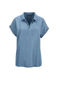 Schlupfbluse GOLDNER "Leichte Bluse in Denim-Optik f&uuml;r Damen", Damen, Gr. 52, blau (hellblau), Obermaterial: 100% Lyocell CLY., figurumspielend, keine/nicht relevant, Blusen Schlupfbluse, Denim-Optik