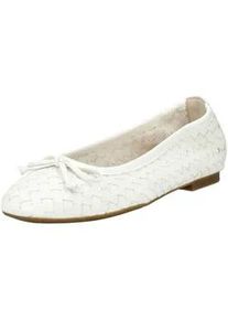 Ballerina Gabor "Gabor Ballerinas Glattleder", Damen, Gr. 40, wei&szlig;, Glattleder, Schuhe Ballerina