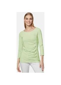 Madeleine Mode 3/4-Arm-Shirt MADELEINE "Shirt Shirt mit 3/4-&Auml;rmeln und U-Boot-Ausschnitt", Damen, Gr. 36, gr&uuml;n (sorbetgr&uuml;n, melange), Obermaterial: 70% Viskose CV. 30% Wolle WO., Modern, Shirts 3/4-Arm-Shirt