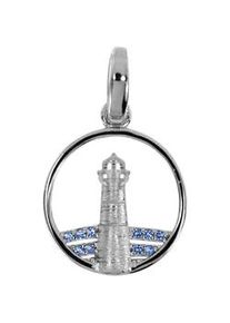 Kettenanh&auml;nger OSTSEE-SCHMUCK "OSTSEE-SCHMUCK Anh&auml;nger Leuchtturm 15 mm", wei&szlig;, Schmuckanh&auml;nger, Damen, 23 x 15mm, Silber 925 (Sterlingsilber), 1,2 g, Kettenanh&auml;nger