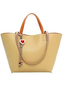 Shopper Tamaris "Shopper TAS Keshia", Damen, Gr. B/H/T: 48cm x 30cm x 12cm 0, gelb (lightgelb 431), Polyurethan, Taschen Shopper