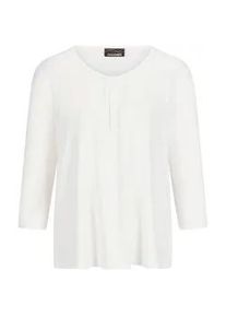 Kurzarmshirt GOLDNER "Kurzgr&ouml;&szlig;e Viskose-Oberteil mit Halbarm", Damen, Gr. 24, beige (cremewei&szlig;), Obermaterial: 95% Viskose CV. 5% Elasthan EL., Modisch, Shirts, Falten