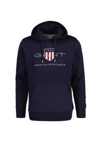 Sweatshirt Gant "Sweatshirt REGULAR ARCHIVE SHIELD HOODIE", Herren, Gr. S, blau, Obermaterial: 78% Baumwolle CO. 22% Polyester PES., Sweatshirts Sweatshirt