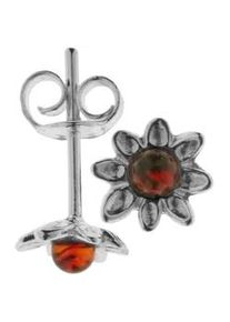 Paar Ohrstecker OSTSEE-SCHMUCK "- Bl&uuml;te - Silber 925/000 - Bernstein" Gr. 8, silber (silber 925, silberfarben, wei&szlig;), Ohrringe, Damen, Silber 925 (Sterlingsilber)