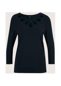 Madeleine Mode 3/4-Arm-Shirt MADELEINE "Blusenshirt Elegantes Oberteil mit Cut-Outs", Damen, Gr. 48, blau (marine), Obermaterial: 95% Viskose CV. 5% Elasthan EL., Modern, Shirts 3/4-Arm-Shirt, Cut outs