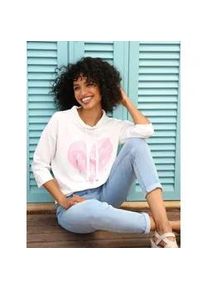 3/4-Arm-Shirt Heine "Shirt", Damen, Gr. 48, ecru, 50% Modal, 44% Polyester, 6% Elasthan, bedruckt, gemustert, Shirts 3/4-Arm-Shirt