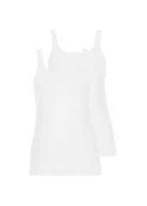 Achseltop LISCA "2er Pack Damen Tr&auml;gerhemd Emma", Damen, Gr. M, N-Gr, wei&szlig;, Obermaterial: 45% Baumwolle CO. 45% Modal CMD. 10% Elasthan EL., Unterhemden