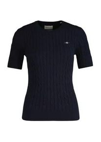 T-Shirt Gant "T-Shirt STRETCH COTTON CABLE C-NECK 1er Pack", Damen, Gr. XL, blau, Obermaterial: 88% Baumwolle CO. 10% Polyamid PA. 2% Elasthan EL., Shirts T-Shirt