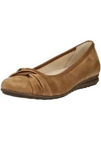 Ballerina Gabor COMFORT "Gabor Comfort Ballerinas Leder", Damen, Gr. 40,5, braun, Leder, Schuhe Ballerina