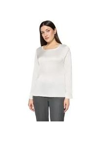 Schlupfbluse Betty Barclay "Damen mit U-Boot-Ausschnitt", Damen, Gr. 40, rohwei&szlig;, Satin, Obermaterial: 97% Polyester, 3% Elasthan, figurumspielend normal, Rundhals, Blusen Schlupfbluse