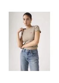Levi's T-Shirt LEVI'S "ESSENTIAL SPORTY TEE", Damen, Gr. XS (34), stripe pine bark rib knit, Feinripp, Obermaterial: 96% Baumwolle, 4% Elasthan, figurbetont taillenlang, Rundhals, Shirts T-Shirt, Feinripp- Qualit&auml;t