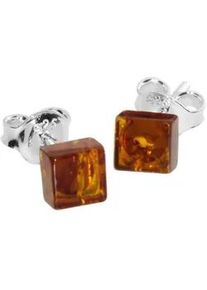Paar Ohrstecker OSTSEE-SCHMUCK "- Klassisch 5 x 5 mm - Silber 925/000 - Bernstein" Gr. 5, silber (silber 925, silberfarben, wei&szlig;), Ohrringe, Damen, Silber 925 (Sterlingsilber)