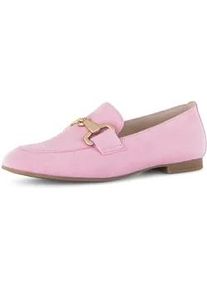 Slipper Gabor, Damen, Gr. 37, rose, goldfarben, Ziegenveloursleder, Schuhe Slipper, Loafer, Halbschuh, Businessschuh mit edler Zierschnalle