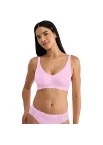 B&uuml;gelloser BH Sloggi "ZERO Feel Bliss Soft bra", Damen, Gr. L, N-Gr, floral pink, Spitze, Obermaterial: 76% Polyamid, 24% Elasthan, BHs, unsichtbar mit Spitzenoptik