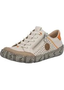 Slip-On Sneaker Rieker, Damen, Gr. 40, beige, Leder, Lederimitat, Schuhe Sneaker, mit Sohle im Used-Look, Freizeitschuh, Halbschuh, Schlupfschuh