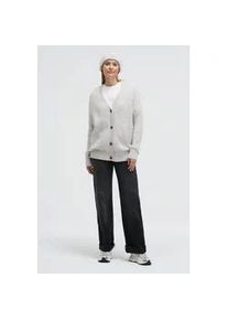 Strickjacke SENSES.THE LABEL, Damen, Gr. M/L, cozy grau melange, Material: 67% Polyacryl, 14% Polyester, 12% Polyamid, 7% Elasthan, meliert, oversize normal, tiefer V-Ausschnitt, eingesetzt Rippb&uuml;ndchen, Strickjacken Strickjacke