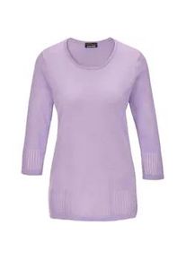 3/4 Arm-Pullover GOLDNER "Kurzgr&ouml;&szlig;e Ajour-Pullover mit Durchbr&uuml;chen", Damen, Gr. 21, lila (flieder), Obermaterial: 100% Polyacryl PAN., normal, Sonstiges, Pullover, Ohne
