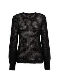 Strickpullover GOLDNER "Femininer Pullover in Netzoptik mit Pailletten", Damen, Gr. 48, schwarz, Obermaterial: 68% Polyamid PA. 27% Polyester PES. 5% Wolle WO., festlich, Rippe, Pullover Strickpullover, Mit funkelnden Pailletten besetzt