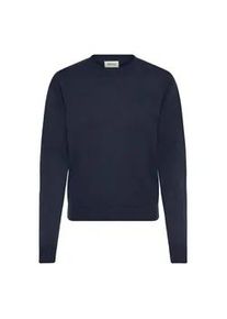 Strickfleece-Pullover oxmo "Strickpullover OXISCANNY LS", Damen, Gr. XS, blau (total eclipse), Obermaterial: 50% Viskose CV. 28% Polyester PES. 22% Polyamid PA., Pullover