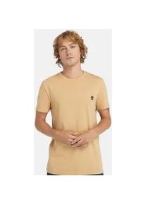 T-Shirt Timberland "Short Sleeve Tee", Herren, Gr. S, beige (light wheat boot), Single Jersey, Obermaterial: 100% Baumwolle, Rundhals, abgesteppt, Shirts T-Shirt