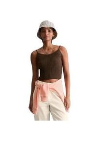 Marc O'Polo Kurzarmpullover MARC O'POLO DENIM "aus LENZINGTM ECOVEROTM", Damen, Gr. S, hazelnut braun, Obermaterial: 72% Viskose, 28% Polyester, unifarben, Rundhals, Pullover