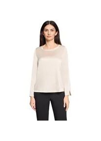 Schlupfbluse Betty Barclay "Damen mit U-Boot-Ausschnitt", Damen, Gr. 42, beige, Satin, Obermaterial: 97% Polyester, 3% Elasthan, figurumspielend normal, Rundhals, Blusen Schlupfbluse