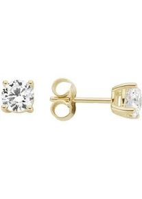 Paar Ohrstecker Firetti "Schmuck Geschenk Gold 333 Ohrschmuck Ohrringe Solit&auml;r Lab Grown", gelbgoldfarben, Ohrringe, Damen, 5,1mm, 1,25 VS = sehr kleine Einschl&uuml;sse, Diamanten Gelbgold 333, Diamanten, Gelbgold 333, mit Brillanten